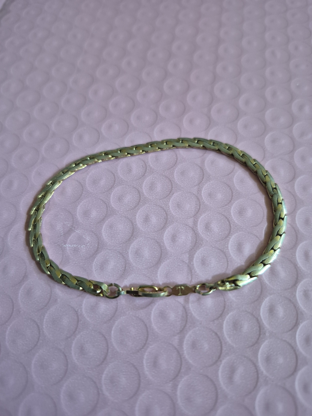14k Gold Plated Herringbone Chain Bracelet